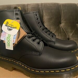 Dr. Martens Black Combat Boots with Air-Cushioned Sole